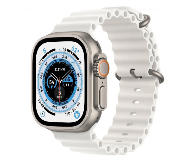 Apple Watch Ultra GPS + Cellular 49mm Titanium Case with White Ocean Band (MNH83/MNHF3) б/в